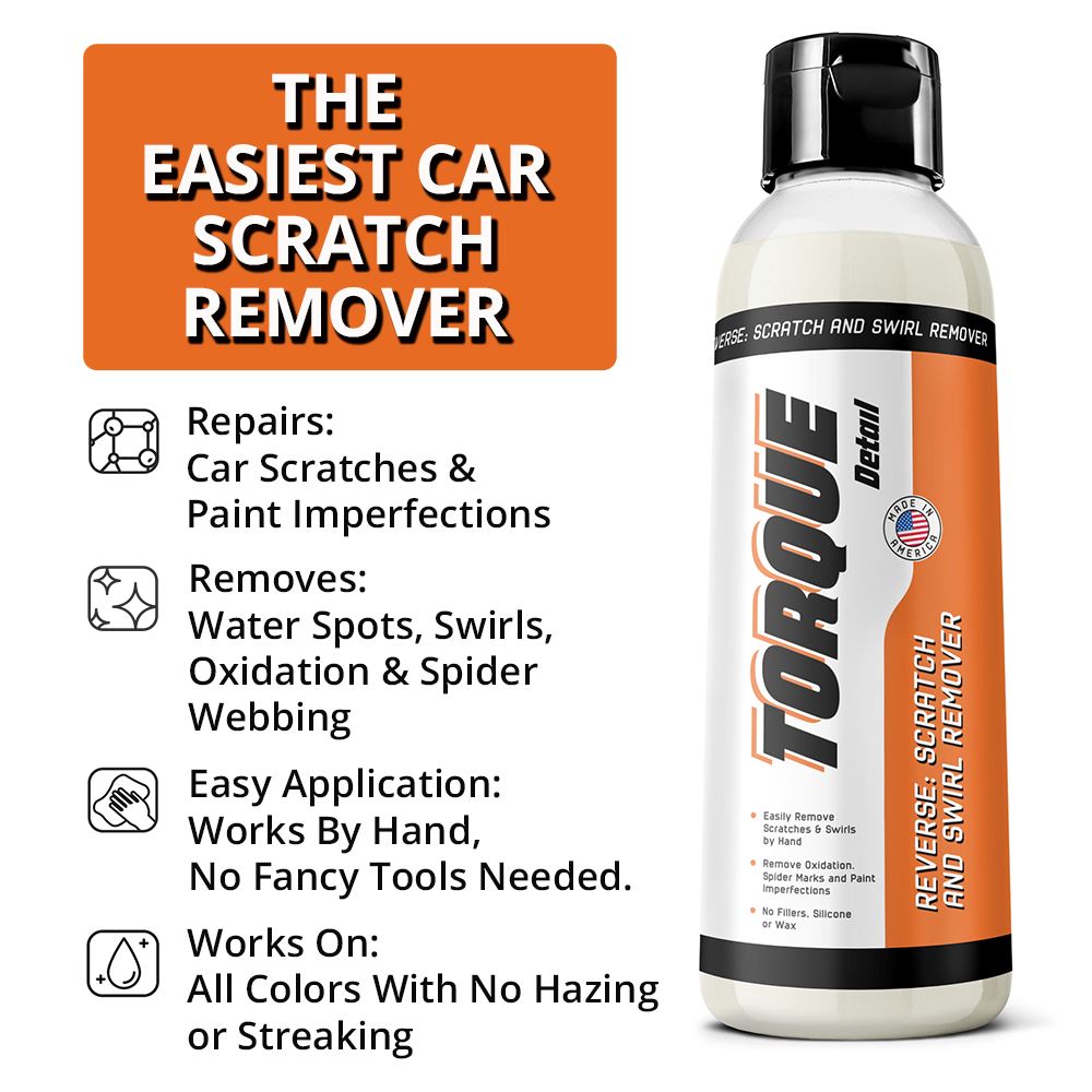 Reverse: Car Scratch Remover, Water Spot Remover & Swirl Repair - All-In-One Paint Correction Compound (4oz Bottle) Torque Detail