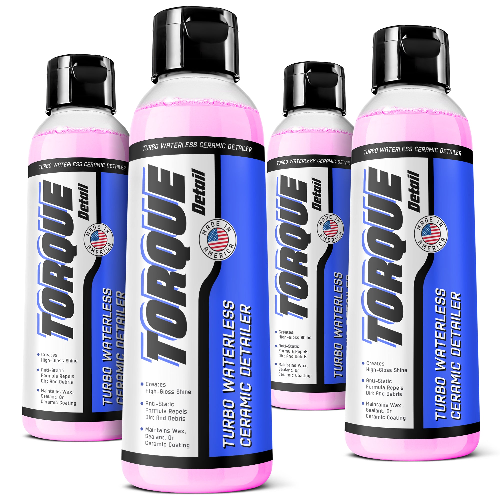 Turbo RECHARGE Ceramic Waterless Detailer (2 oz Refill) - 4 Bottle Pack July 4th Special Torque Detail